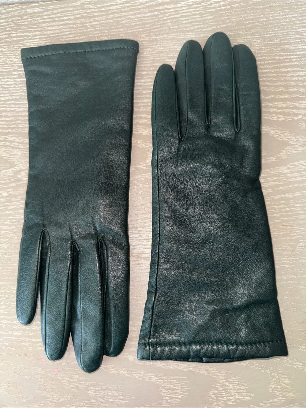 Grandoe cashmere lined leather gloves -hunter green